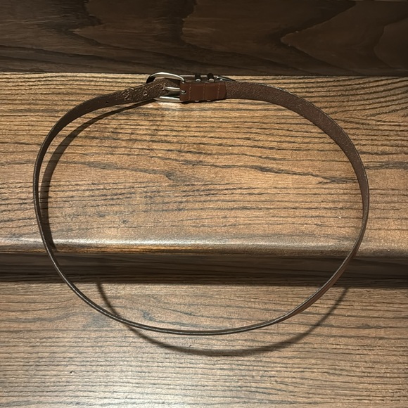 Mens Camel Colored Leather Belt Silver Hardware - Picture 9 of 9